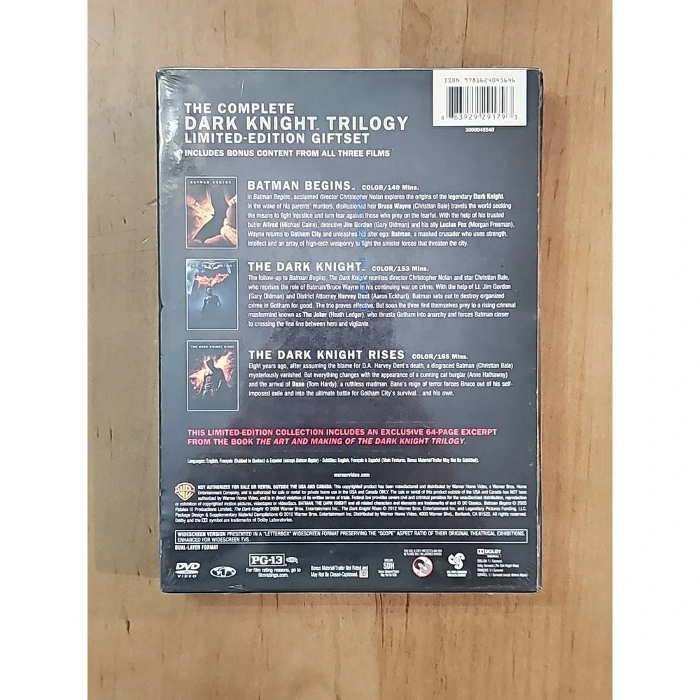 The Dark Knight Trilogy DVD Movie Set Batman 1-3 DC Comics 2012 BRAND NEW! - Picture 2 of 3